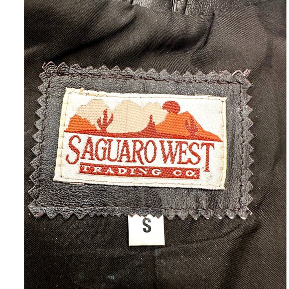 Saguaro West Trading Co. 1990's Soft Supple Dark Brown Leather Zip-up Vest-Small - Picture 2 of 8